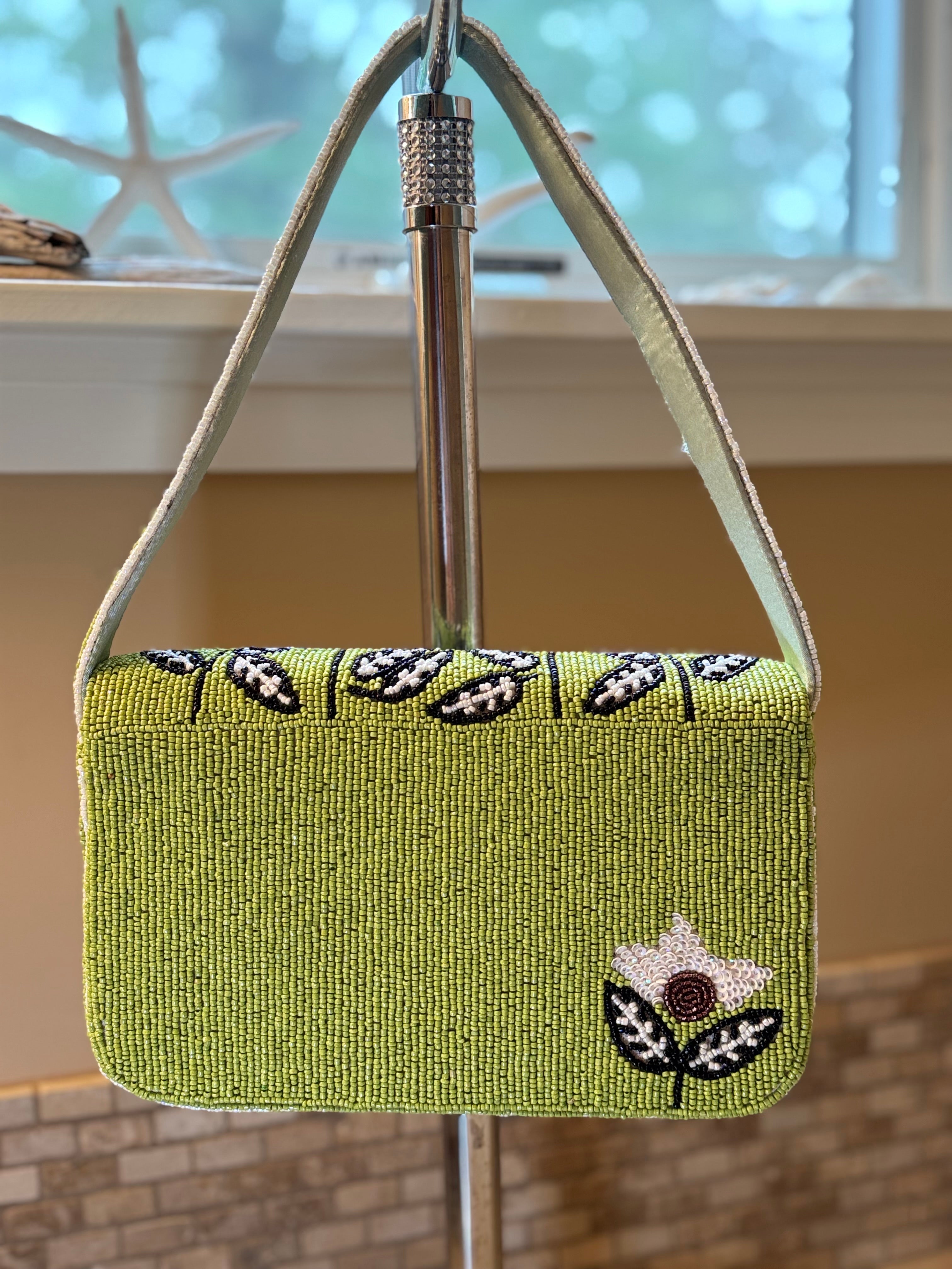 Handmade Beaded Bag - Flower | Artisan Statement Piece