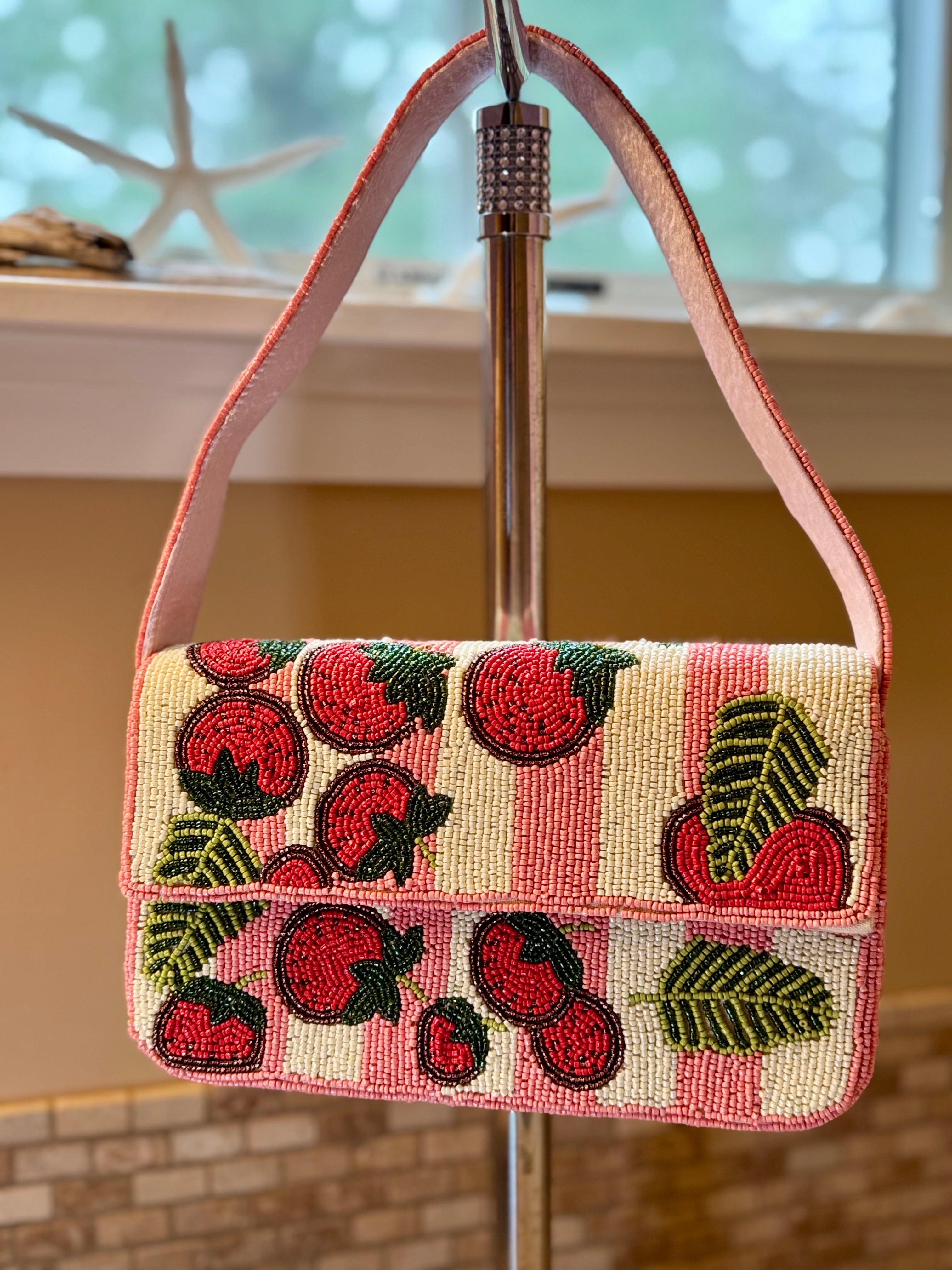 Handmade Beaded Bag - Tomato| Artisan Statement Piece